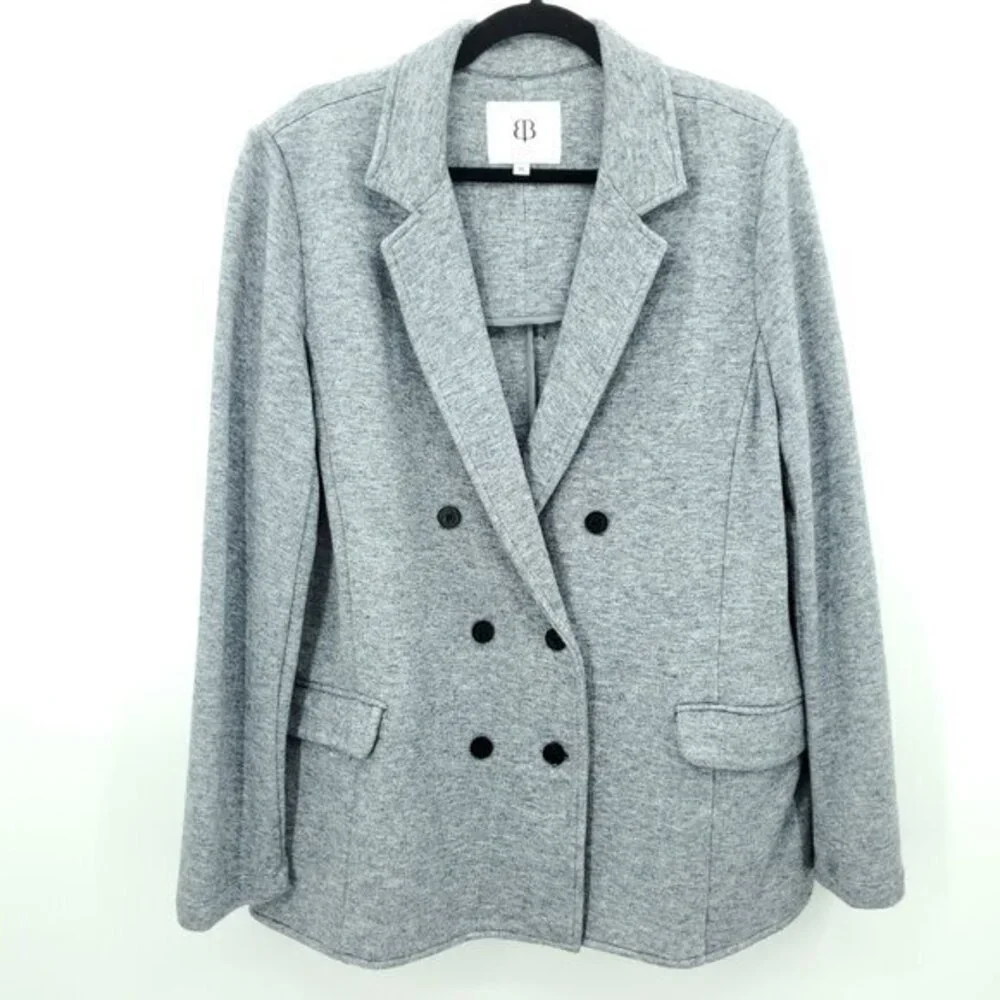 Betabrand LuxeMelange Double Breasted Blazer XL Charcoal Gray